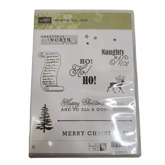 Stampin' Up! GREETINGS FROM SANTA Stamp Set Christmas Reindeer Pine Tree List - Picture 1 of 5